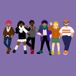 Animation of kids posing for photo